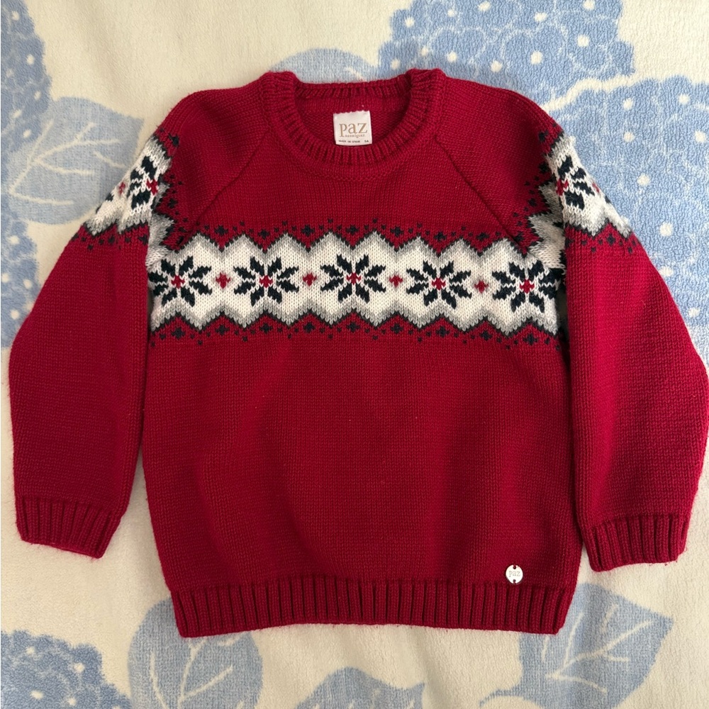 Boys Red Knit Sweater